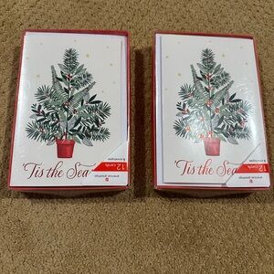 American Greetings Holiday Cards with Red and Green Tree Design